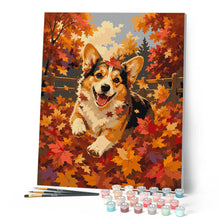 Charger l'image dans la galerie, Corgi Joyeux dans les Feuilles d'Automne