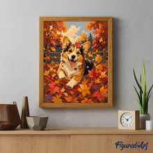 Charger l'image dans la galerie, Corgi Joyeux dans les Feuilles d'Automne