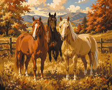Charger l'image dans la galerie, Peinture par numéros Figured'Art Chevaux dans la Prairie d'Automne
