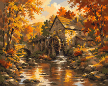 Charger l'image dans la galerie, Peinture par numéros Figured'Art Vieux Moulin à Eau en Automne