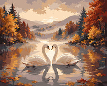 Charger l'image dans la galerie, Peinture par numéros Figured'Art Cygnes sur le Lac Brumeux