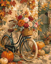 Charger l'image dans la galerie, Peinture par numéros Figured'Art Vélo Fleuri et Citrouilles