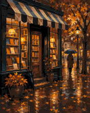 Charger l'image dans la galerie, Peinture par numéros Figured'Art Librairie d'Automne sous la Pluie