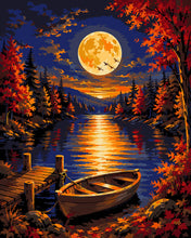 Charger l'image dans la galerie, Peinture par numéros Figured'Art Harvest Moon sur le Lac