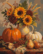 Charger l'image dans la galerie, Peinture par numéros Figured'Art Nature Morte avec Citrouilles et Tournesols