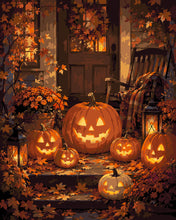 Charger l'image dans la galerie, Peinture par numéros Figured'Art Jack o Lantern devant la Porte