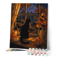 Charger l'image dans la galerie, Chat Noir à la Fenêtre et Citrouilles