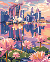 Charger l'image dans la galerie, Peinture par numéros Figured'Art Singapour et nénuphars