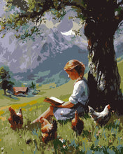 Charger l'image dans la galerie, Peinture par numéros Figured'Art Peinture vintage d’une lecture à la campagne