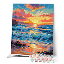 Charger l'image dans la galerie, Vagues au coucher du soleil