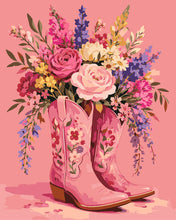 Charger l'image dans la galerie, Peinture par numéros Figured'Art Bouquet et bottes de cow-girl