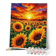 Charger l'image dans la galerie, Champ de tournesols au coucher du soleil