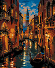Charger l'image dans la galerie, Peinture par numéros Figured'Art Venise - Canal au coucher du soleil