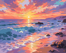 Charger l'image dans la galerie, Peinture par numéros Figured'Art Heure dorée au bord de la mer