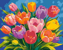 Charger l'image dans la galerie, Peinture par numéros Figured'Art Bouquet de tulipes colorées