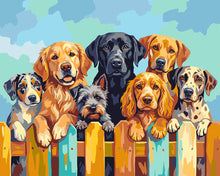 Charger l'image dans la galerie, Peinture par numéros Figured'Art Chiens sur la clôture