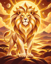 Charger l'image dans la galerie, Peinture par numéros Figured'Art Lion Zodiaque Cosmique