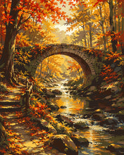 Charger l'image dans la galerie, Peinture par numéros Figured'Art Pont et Forêt Automnale