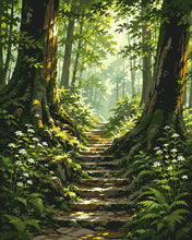 Charger l'image dans la galerie, Peinture par numéros Figured'Art Sentier Forestier Ensoleillé