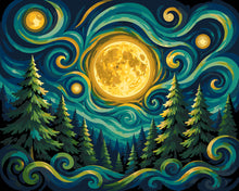 Charger l'image dans la galerie, Peinture par numéros Figured'Art Forêt au Clair de Lune