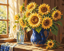 Charger l'image dans la galerie, Peinture par numéros Figured'Art Bouquet de Tournesols Dorés