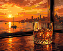 Charger l'image dans la galerie, Peinture par numéros Figured'Art Coucher de Soleil et Whisky