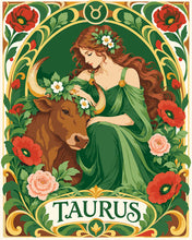 Charger l'image dans la galerie, Peinture par numéros Figured'Art Zodiaque Taureau Art Nouveau