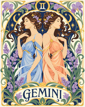 Charger l'image dans la galerie, Peinture par numéros Figured'Art Zodiaque Gémeaux Art Nouveau