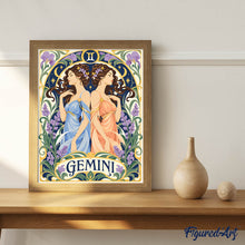 Charger l'image dans la galerie, Zodiaque Gémeaux Art Nouveau