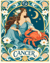 Charger l'image dans la galerie, Peinture par numéros Figured'Art Zodiaque Cancer Art Nouveau