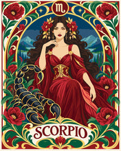 Charger l'image dans la galerie, Peinture par numéros Figured'Art Zodiaque Scorpion Art Nouveau