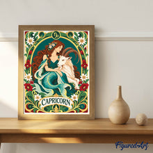 Charger l'image dans la galerie, Zodiaque Capricorne Art Nouveau