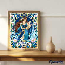 Charger l'image dans la galerie, Zodiaque Verseau Art Nouveau