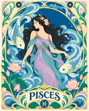 Charger l'image dans la galerie, Peinture par numéros Figured'Art Zodiaque Poissons Art Nouveau
