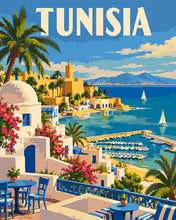 Charger l'image dans la galerie, Peinture par numéros Figured'Art Affiche de Voyage Tunisie