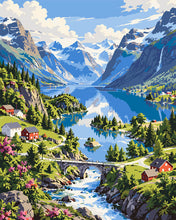 Charger l'image dans la galerie, Peinture par numéros Figured'Art Lac Lovatnet à Loen, Norvège