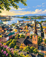 Charger l'image dans la galerie, Peinture par numéros Figured'Art Cathédrale d'Oslo, Norvège