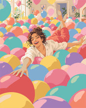 Charger l'image dans la galerie, Peinture par numéros Figured'Art Nage à Travers les Ballons