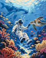 Charger l'image dans la galerie, Peinture par numéros Figured'Art Aventure de l'Astronaute dans le Récif Corallien