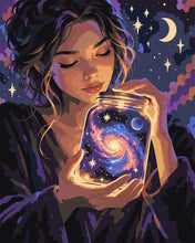 Charger l'image dans la galerie, Peinture par numéros Figured'Art Bocal Galaxie Lumineux