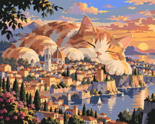 Charger l'image dans la galerie, Peinture par numéros Figured'Art Chat Géant au-Dessus de la Ville