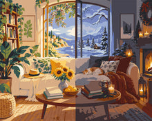 Charger l'image dans la galerie, Peinture par numéros Figured'Art De l'Été à l'Hiver au Salon