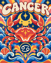 Charger l'image dans la galerie, Peinture par numéros Figured'Art Zodiaque Rétro Cancer