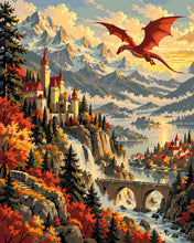 Charger l'image dans la galerie, Peinture par numéros Figured'Art Royaume des Dragons