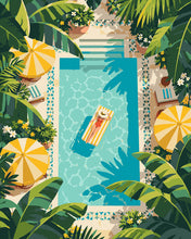 Charger l'image dans la galerie, Peinture par numéros Figured'Art Paradis au Bord de la Piscine
