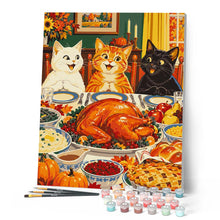 Charger l'image dans la galerie, Les Chats au Dîner de Thanksgiving