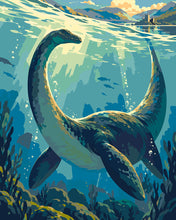 Charger l'image dans la galerie, Peinture par numéros Figured'Art Monstre du Loch Ness sous l'eau