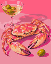 Charger l'image dans la galerie, Peinture par numéros Figured'Art Crabe rose et martini