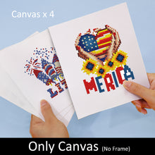 Charger l&#39;image dans la galerie, Mini Diamond Painting 15x20cm (4 pièces) - Esprit Américain : Art Pixel Patriotique