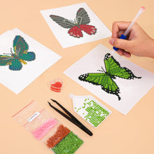 Charger l&#39;image dans la galerie, Mini Diamond Painting 15x20cm (4 pièces) - Ailes Vibrantes : Un Quartet de Papillons
